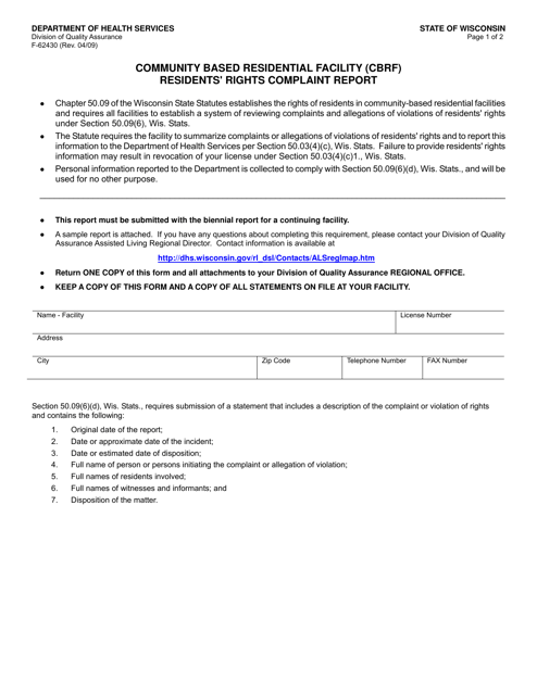 Form F 62430 Fill Out Sign Online and Download Printable PDF