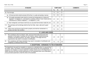Form F-62611 Family Adult Day Care Certification Standards Checklist - Wisconsin, Page 10