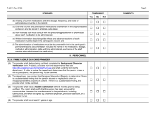 Form F-62611 Family Adult Day Care Certification Standards Checklist - Wisconsin, Page 5