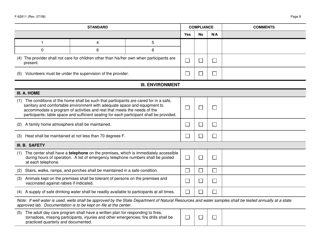 Form F-62611 Family Adult Day Care Certification Standards Checklist - Wisconsin, Page 8