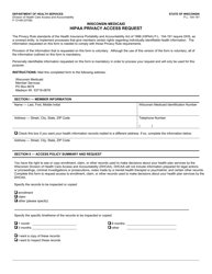 Document preview: Form F-13148 HIPAA Privacy Access Request - Wisconsin