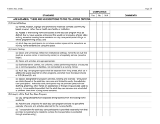 Form F-60947 Adult Day Care Certification Standards Checklist - Wisconsin, Page 14