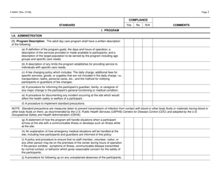 Form F-60947 Adult Day Care Certification Standards Checklist - Wisconsin, Page 2
