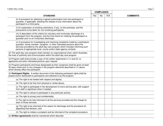 Form F-60947 Adult Day Care Certification Standards Checklist - Wisconsin, Page 3