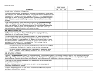 Form F-60947 Adult Day Care Certification Standards Checklist - Wisconsin, Page 8