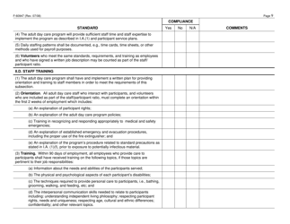 Form F-60947 Adult Day Care Certification Standards Checklist - Wisconsin, Page 9