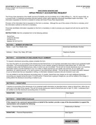 Document preview: Form F-13163 HIPAA Privacy Accounting Request - Wisconsin