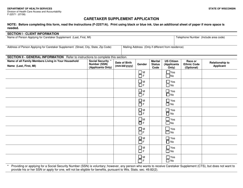 Form F-22571  Printable Pdf