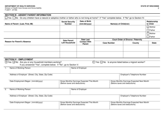 Form F-22571 Caretaker Supplement Application - Wisconsin, Page 2