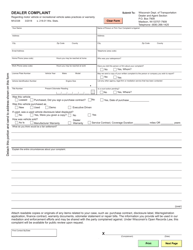Form MV2338 Dealer Complaint - Wisconsin, Page 3