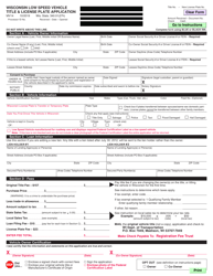 Form MV14 Wisconsin Low Speed Vehicle Title &amp; License Plate Application - Wisconsin, Page 2