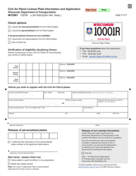 Form MV2961 Civil Air Patrol License Plate Application - Wisconsin, Page 2