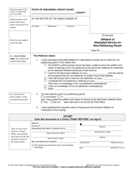Document preview: Form CV-465 Affidavit of Attempted Service on Non-petitioning Parent - Wisconsin