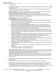 Form FA-4126VB Temporary Order With Minor Children - Wisconsin (English/Spanish), Page 2