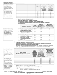 Form FA-4147V Proposed Parenting Plan - Wisconsin (English/Spanish), Page 2