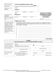 Document preview: Form GF-178 Disclosure of Sealed Identifying Information in a Child Custody Proceeding - Wisconsin