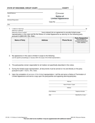 Document preview: Form GF-235 Notice of Limited Appearance - Wisconsin