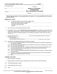 Document preview: Form GN-3652 Petition for Termination of Guardianship (Minor Guardianship of the Estate) - Wisconsin