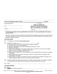 Document preview: Form GN-3685 Order on Petition for Review of Conduct of Guardian (Minor Guardianship of the Estate) - Wisconsin