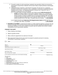 Form GN-4170 Petition for Involuntary Administration of Psychotropic Medication (With Petition for Protective Services) - Wisconsin, Page 3