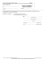 Document preview: Form JC-1634 Consent to Use Mother's Name for Publication - Wisconsin