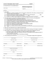 Document preview: Form ME-908A Settlement Agreement - Wisconsin
