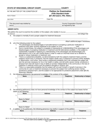 Document preview: Form ME-913 Petition for Examination (Fifth Standard Under 51.20(1)(A)2.e, Wis. Stats.) - Wisconsin