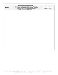 Form PR-1811 Inventory (Informal and Formal Administration) - Wisconsin, Page 2