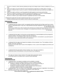 Form CR-227 Plea Questionnaire/Waiver of Rights - Wisconsin (English/Spanish), Page 2