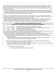 Form CR-234 Written Explanation of Determinate Sentence - Wisconsin (English/Spanish), Page 2