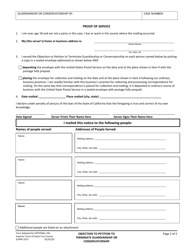 Form SUPPR1073 Objection to Petition to Terminate Guardianship or Conservatorship - Santa Cruz County, California, Page 2