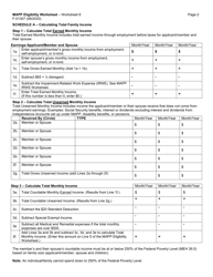 Form F-01307 Medicaid Purchase Plan (Mapp) Eligibility Worksheet - Wisconsin, Page 2