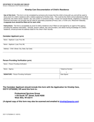 Document preview: Form DCF-F-CFS2099A Kinship Care Documentation of Child's Residence - Wisconsin