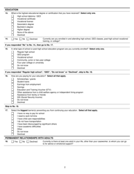 Form DCF-F-2574 National Youth in Transition Database (Nytd) Survey for Wisconsin Youth Age 17 - Wisconsin, Page 2