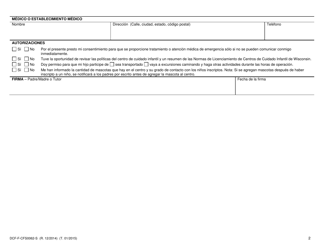 Formulario DCF-F-CFS0062-S Inscripcion En Programas De Cuidado Infantil - Wisconsin (Spanish), Page 2