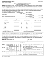 Document preview: Form DCF-F-CFS0078 Staff-To-Child Ratio Worksheet - Group Child Care Centers - Wisconsin