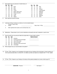 Form DCF-F-CFS0828 Adoptive Parent Health Report - Wisconsin, Page 2