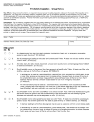 Form DCF-F-CFS0909 Fire Safety Inspection - Group Homes - Wisconsin