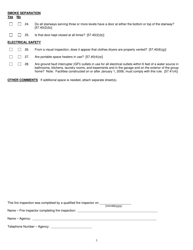 Form DCF-F-CFS0909 Fire Safety Inspection - Group Homes - Wisconsin, Page 3