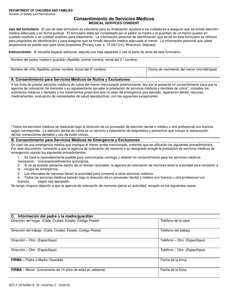 Formulario DCF-F-CFS0997-S - Fill Out, Sign Online and Download ...