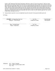 Form DCF-F-CFS2150-H Notification of Court Hearing - Wisconsin (Hmong), Page 2