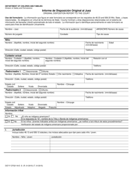 Document preview: Formulario DCF-F-CFS2118-E-S Informe De Disposicion Original Al Juez - Wisconsin (Spanish)