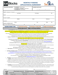 Document preview: ICE Blocks Monthly Parking Application & Agreement - City of Sacramento, California