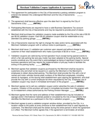 Document preview: Merchant Validation Coupon Application & Agreement - City of Sacramento, California