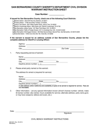 Form SB-8337 Civil Bench Warrant - County of San Bernardino, California, Page 2