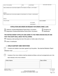 Document preview: Form SB-12039 Stipulation and Order on Request for Order (Family Law) - County of San Bernardino, California