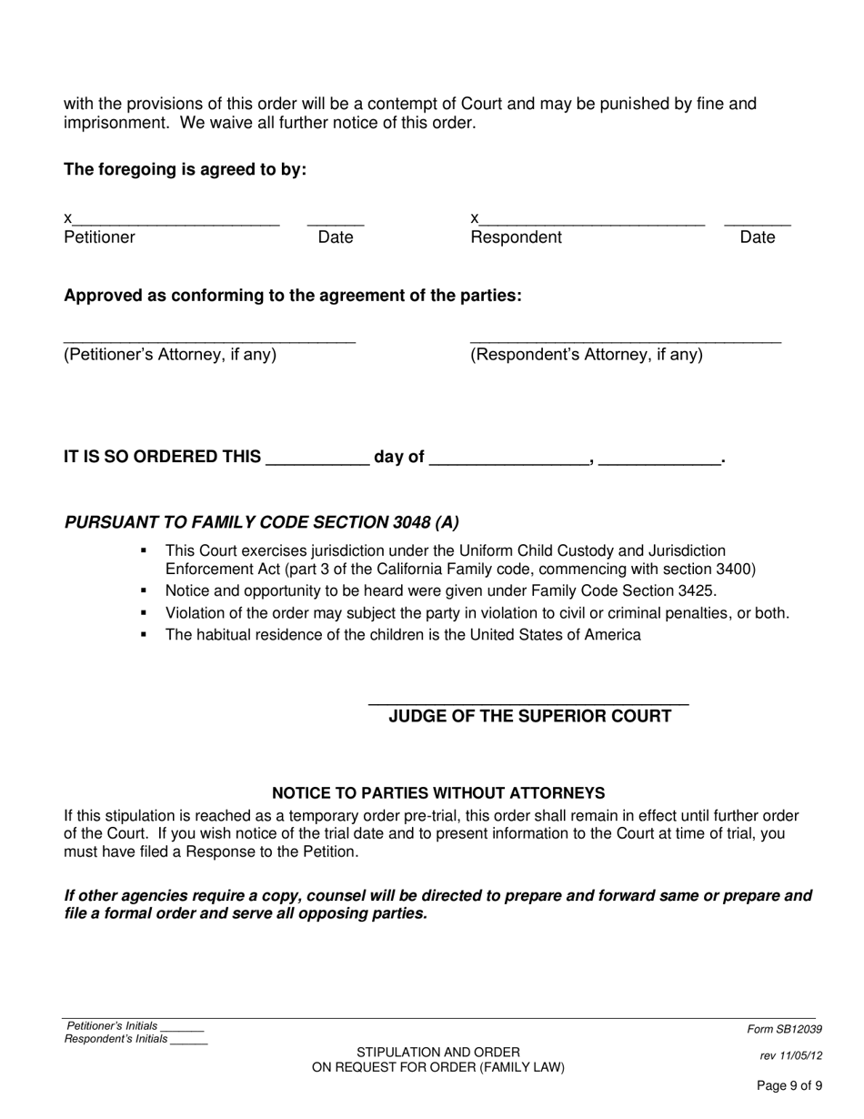 Form SB-12039 - Fill Out, Sign Online and Download Fillable PDF, County ...