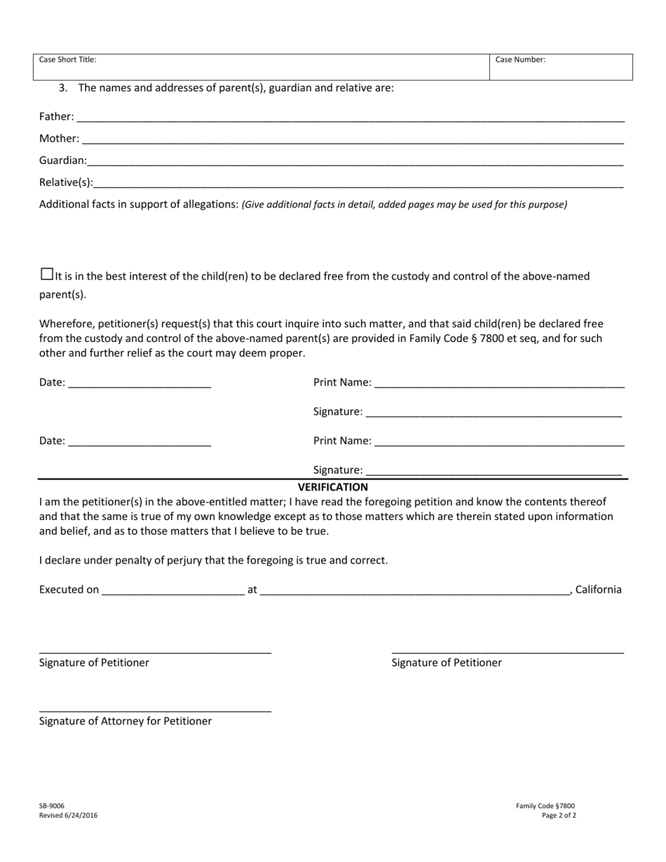 Form SB-9006 - Fill Out, Sign Online and Download Fillable PDF, County ...