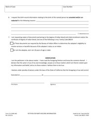 Form 13-21909-360 Petition for Birth Record Information - County of San Bernardino, California, Page 2