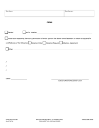 Form 13-21912-360 Application to Obtain Copies From Adoption Case and Order - County of San Bernardino, California, Page 2